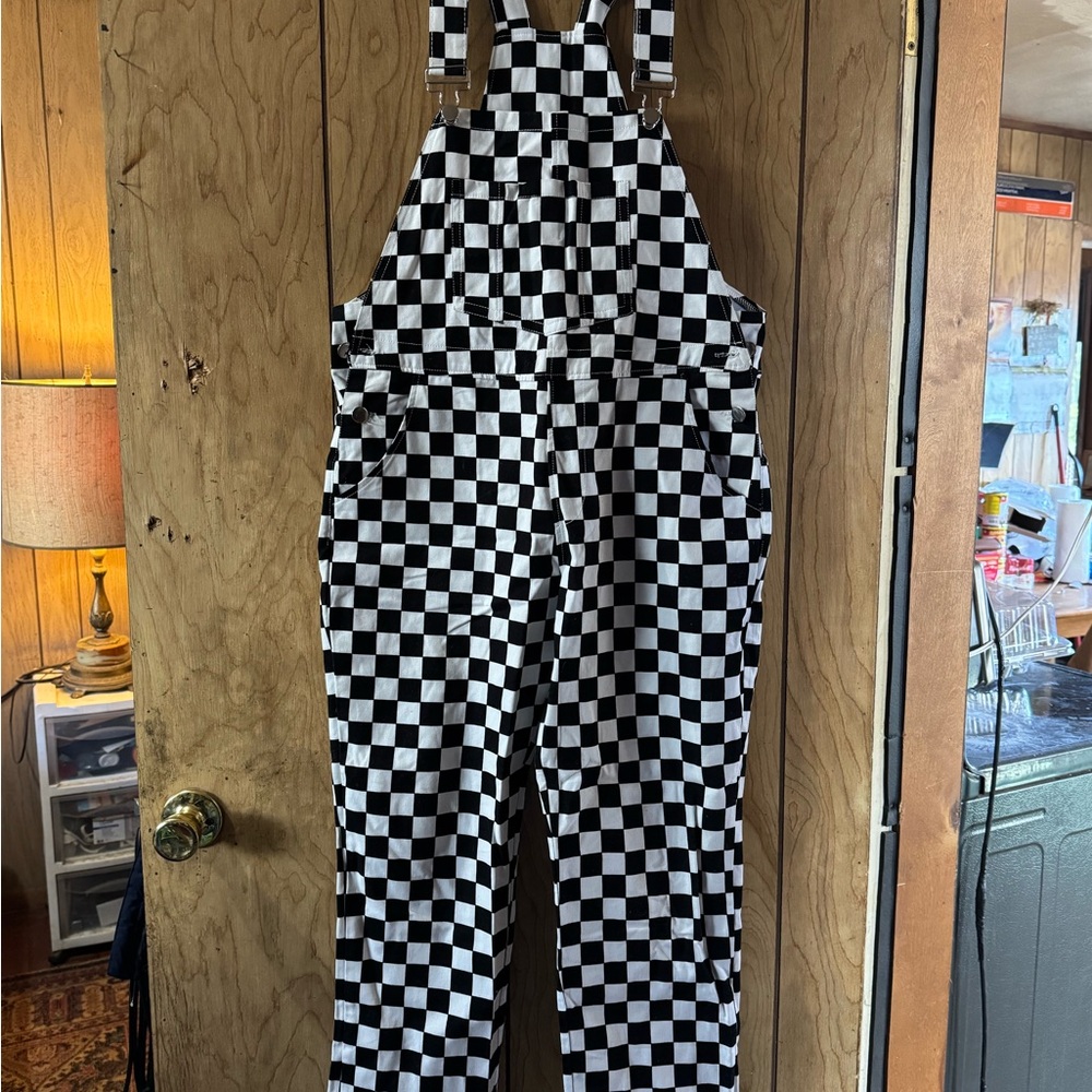 Black and White Checkered Overalls
